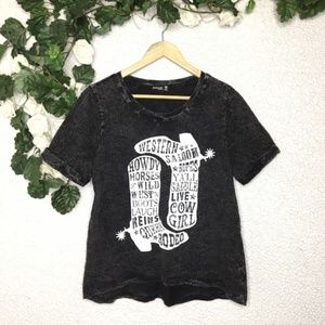 Popular Basics Cowgirl Boot Graphic Tee Shirt